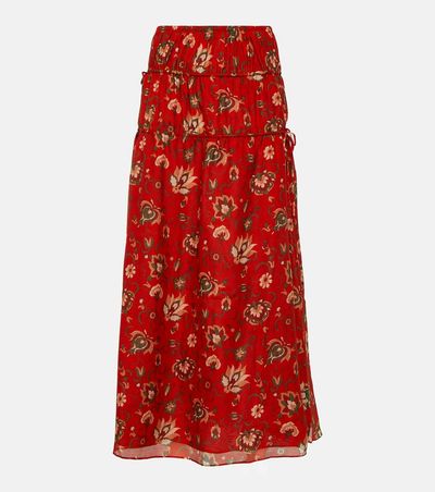 SIR SIR Reyes printed cotton and silk maxi skirt