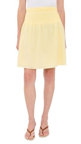 SIR. SIR. Rochelle Pintuck Midi Skirt Pale Yellow