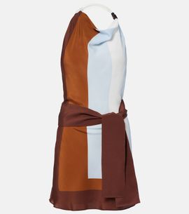 SIR SIR Striped halterneck silk minidress
