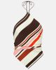 SIR SIR Thistle striped open-back silk satin top - 1