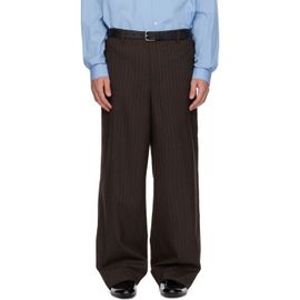 SIRE SIRE Brown Pinstripe Tailored Trousers