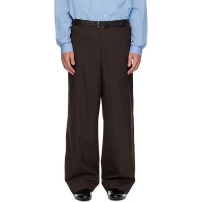 SIRE SIRE Brown Pinstripe Tailored Trousers