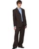 SIRE SIRE Brown Pinstripe Tailored Trousers - 4