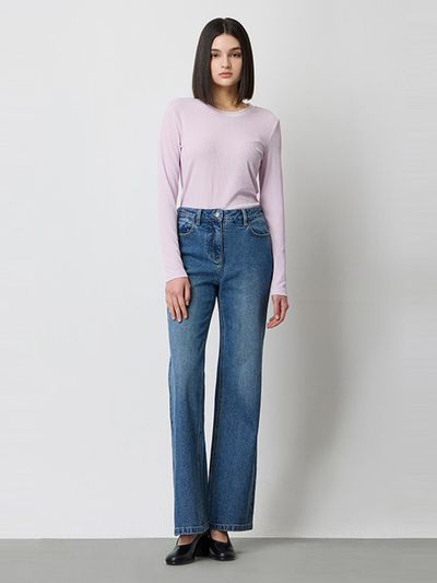 Sisley Coin Pocket Semi Boot-Cut Stretch Denim Pants (SADP70511BL)