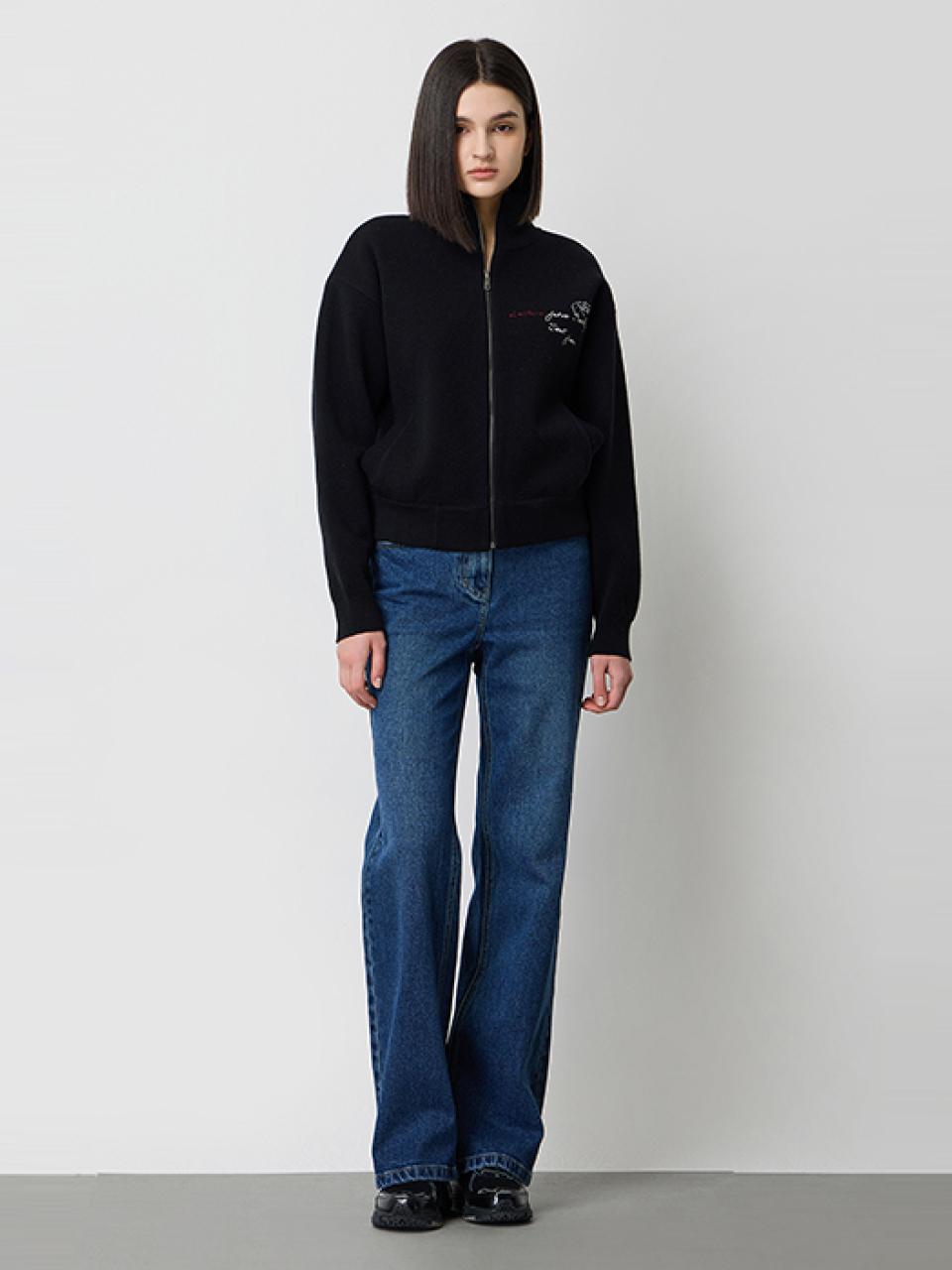 Sisley Coin Pocket Stretchable Semi Boot-Cut Denim Pants (SADP70511NY)