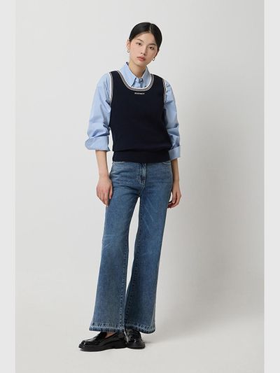 Sisley Contrast Cotton Knit Vest (SAKP06511NY)