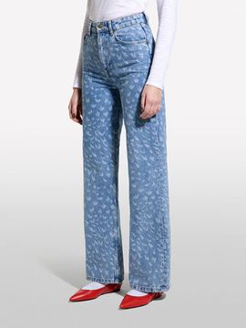 Sisley Denim Print Wide Pants (43Y3LE04FBL)