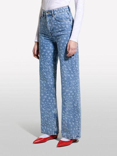 Sisley Denim Print Wide Pants (43Y3LE04FBL)