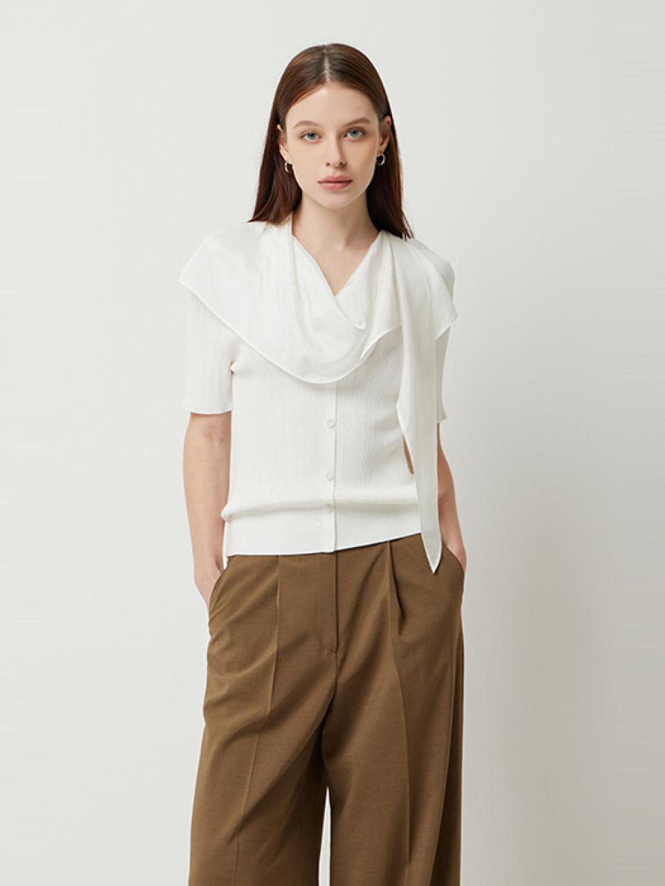 Sisley Detachable Scarf Knit Sweater (SAKP42531IV)