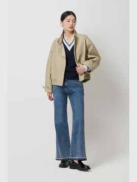 Sisley Double-breasted Cotton Blouson Jacket (SAJP03511BG)