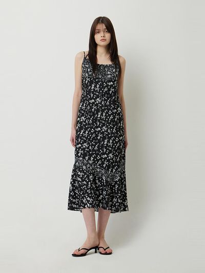 Sisley Floral Print Slip Dress (SAOPE1531BK)