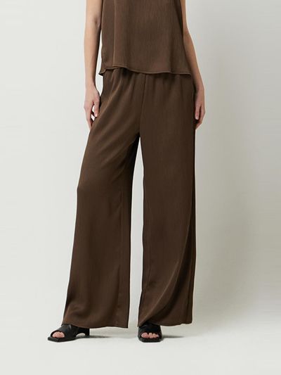 Sisley Helsinki Elastic Waistband Wide Pants (SAPT41531BR)