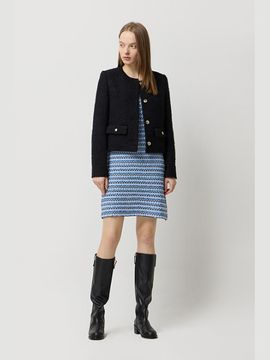 Sisley Layla Tweed Crop Blazer (SAJK03511BK) [Black]