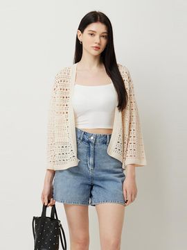 Sisley Modified Scasi Shawl Cardigan (SAKC45531BE) [Beige]