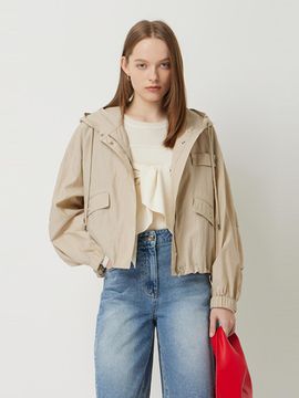 Sisley Muffin Embroidered Zip-up Casual Jacket (SAJP32531BE)