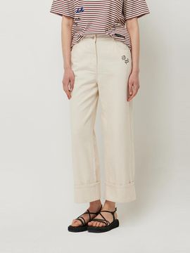 Sisley Roll-up Straight Wide Denim Pants (SADP60531CR)