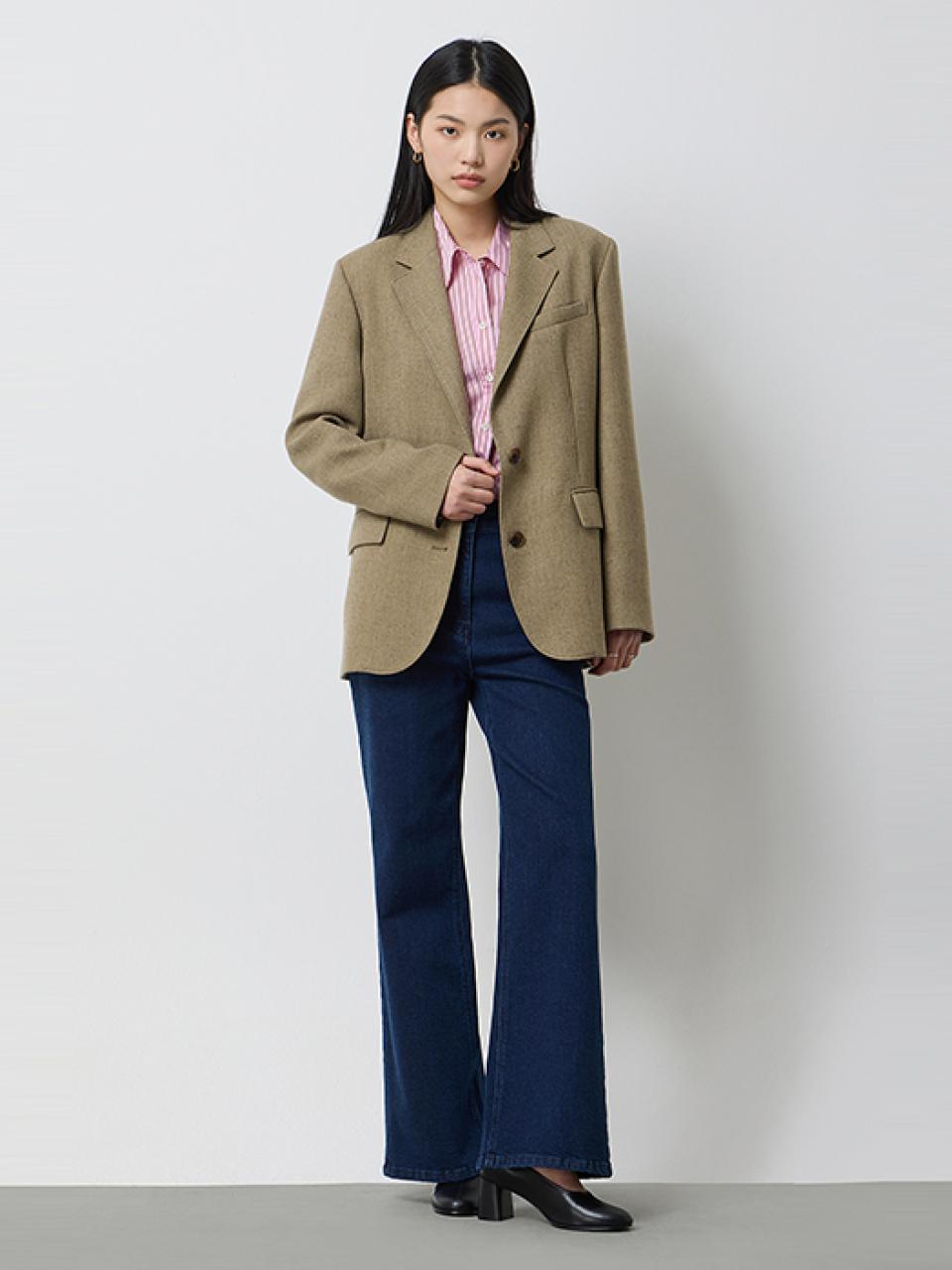Sisley Single Button Linen Blazer (SAJK06511MW)