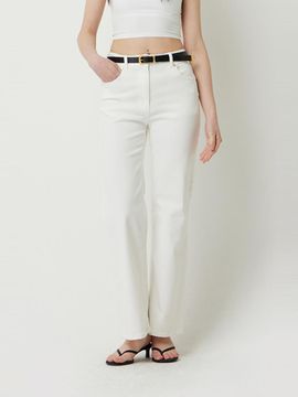 Sisley Slim Boot-Cut Denim Pants [White] (SADP43531WH)