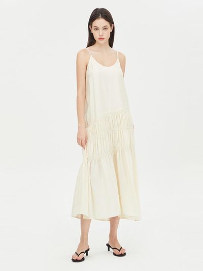 Sisley Smocking Rayon Blend Slip Dress (SAOP84431BE)