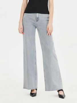 Sisley Straight Wide Cotton Blend Denim Pants (SADP41431GR)