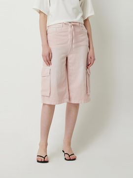 Sisley Sulpa Linen Cargo Bermuda Pants (SADP41531PK) [Pink]