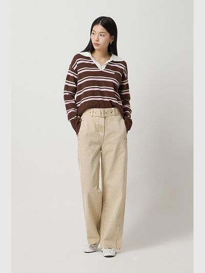 Sisley Thierry Stripe Knit Sweater (SAKP05511BR)