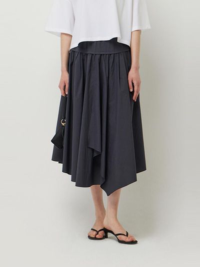 Sisley TOTO Unbalanced Cut Wrap Skirt (SASK39531GR) [Grey]