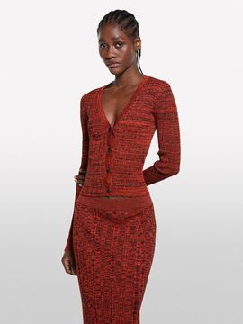 Sisley V-neck slim-fit knit cardigan (1H7PM602IRD)