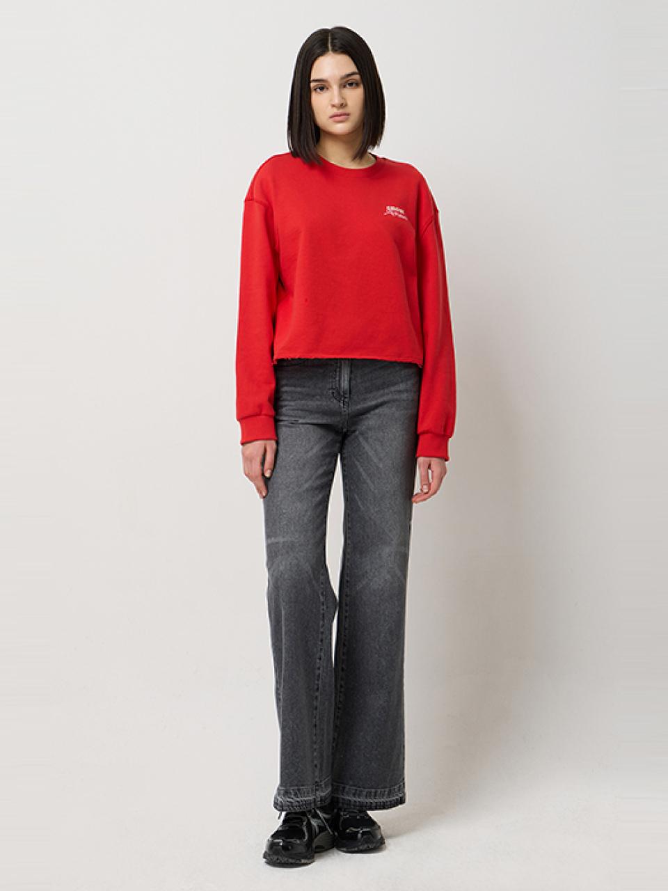 Sisley Washed Slim Boot-Cut Cotton Blend Denim Pants (SADP05511GR)