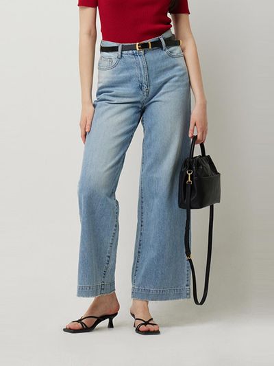 Sisley Washing Detail Vintage Wide Denim Pants (SADP48531LB)