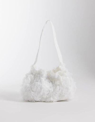 sister jane Dream Sister Jane Bridal Petalscape floral tulle bag in white