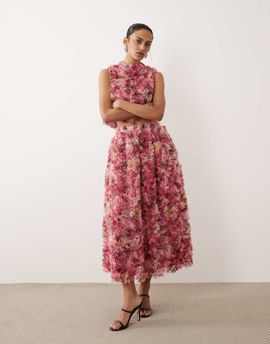 sister jane Dream Sister Jane floral tulle midi skirt in pink - part of a set