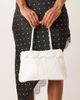 sister jane Dream Sister Jane Honey exclusive jacquard ruffle shoulder bag in ivory-White - 3