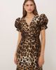 sister jane Sister Jane button front jacquard midi dress in leopard print-Brown - 2