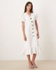 sister jane Sister Jane Carnival exclusive Bridal puff sleeve heart button up midi dress in ivory-White - 1