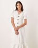 sister jane Sister Jane Carnival exclusive Bridal puff sleeve heart button up midi dress in ivory-White - 3