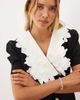 sister jane Sister Jane exclusive contrast collar puff sleeve mini dress in black - 3