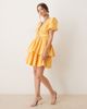 sister jane Sister Jane heart belt jacquard mini dress in ochre-Purple - 2