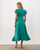sister jane Sister Jane jacquard puff sleeve structured hem midi dress in emerald green - 4