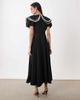 sister jane Sister Jane oversized collar puff sleeve midi dress in black - 4