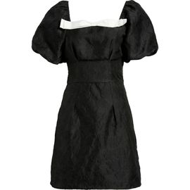 Sister Jane Sister Jane Puff Sleeve Jacquard Cocktail Minidress