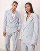 sister jane Sister Jane Unisex double breasted blazer with brooch in blue - part of a set - 1