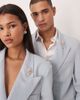 sister jane Sister Jane Unisex double breasted blazer with brooch in blue - part of a set - 3