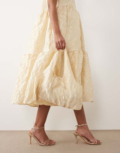 sister jane Sister Jane Yarrow Jacquard grab bag in yellow gold - part of a set