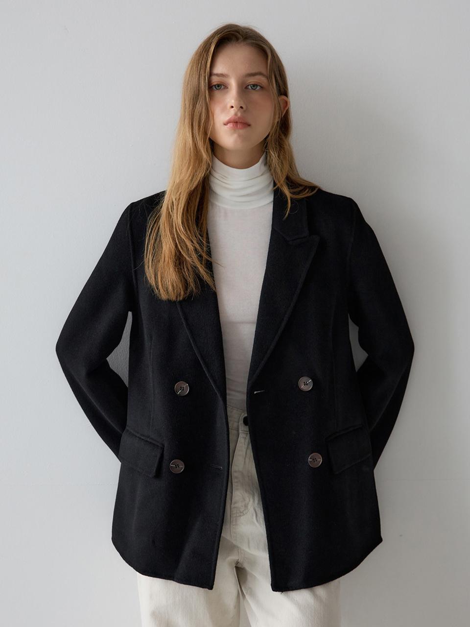 sisterhood Basic Half Coat - Black