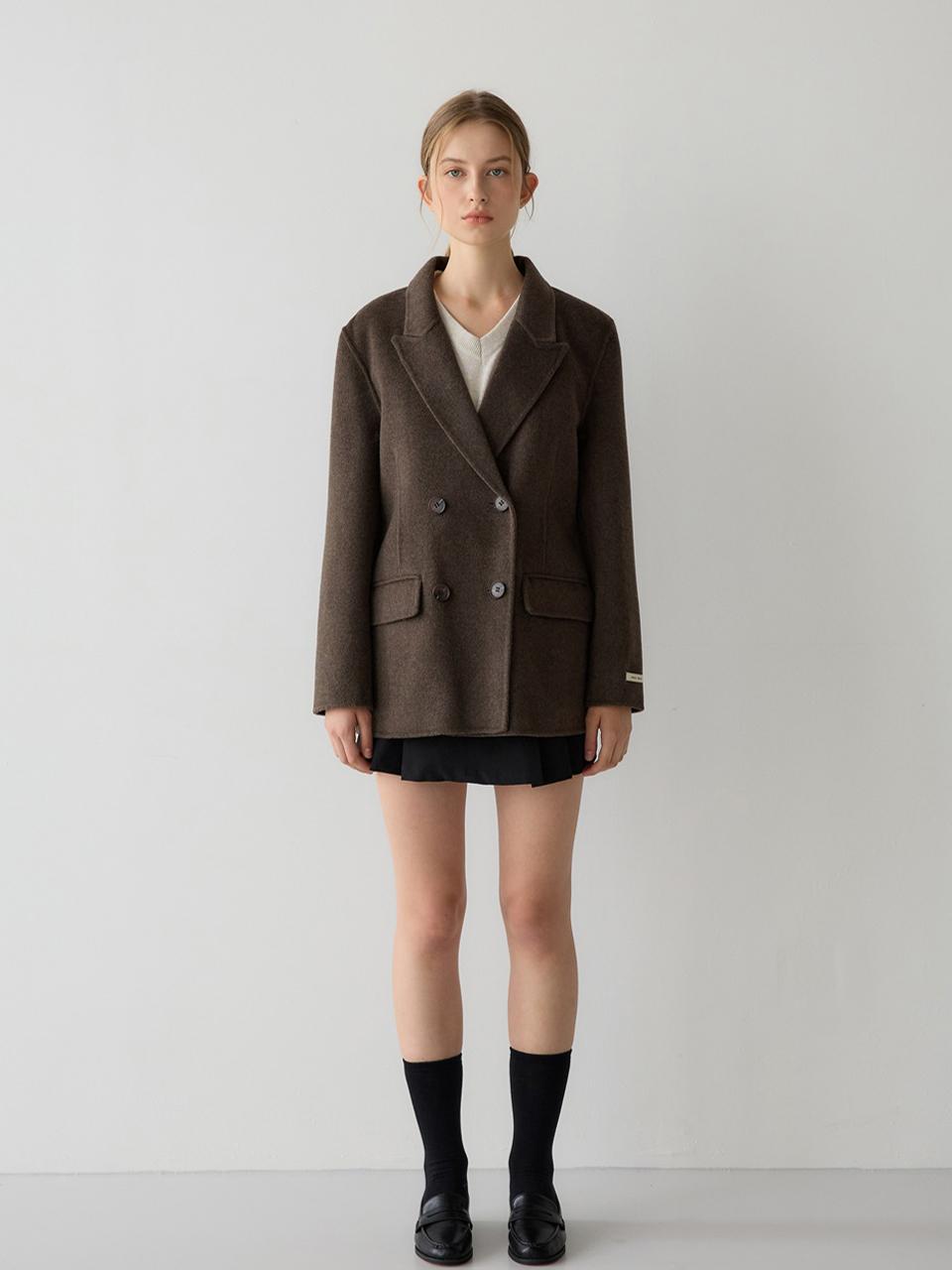 sisterhood Basic Half Coat - Brown