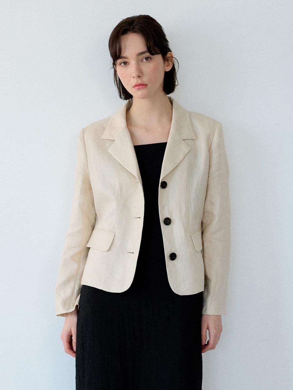 sisterhood Basic Linen Jacket (Short) - Beige