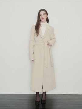 sisterhood Cashmere Merino Wool Single Belted Coat [Beige]