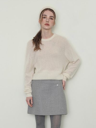 sisterhood Cashmere Silk Round Neck Relaxed Fit Knit [Ivory]