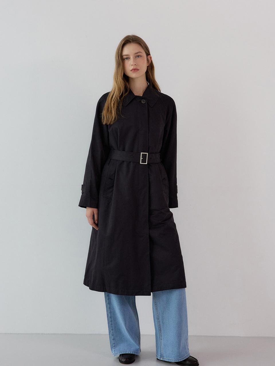 sisterhood McHidden Long Trench Coat - Black
